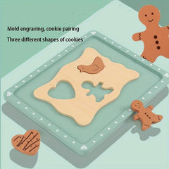 Wooden Play House Baked Cookie Toys Simulation Game for Boys Girls
