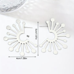 Steel Sunflower Earrings Party Jewelry Birthday Gift