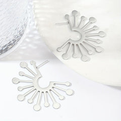 Steel Sunflower Earrings Party Jewelry Birthday Gift