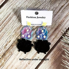 Acrylic Girl Ornaments Boiler Earrings Women Halloween Hoop Earrings