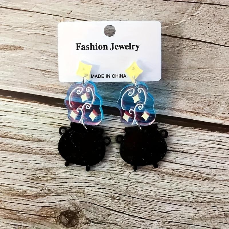 Acrylic Girl Ornaments Boiler Earrings Women Halloween Hoop Earrings
