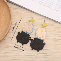 Acrylic Girl Ornaments Boiler Earrings Women Halloween Hoop Earrings