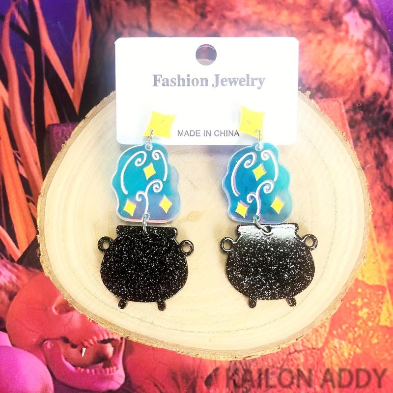 Acrylic Girl Ornaments Boiler Earrings Women Halloween Hoop Earrings
