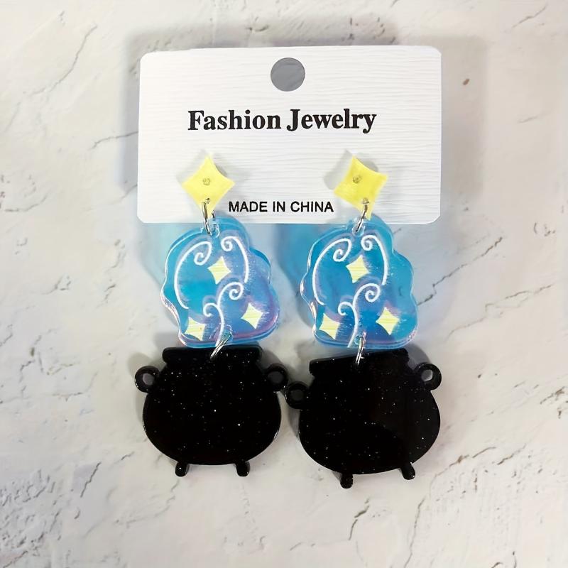 Acrylic Girl Ornaments Boiler Earrings Women Halloween Hoop Earrings