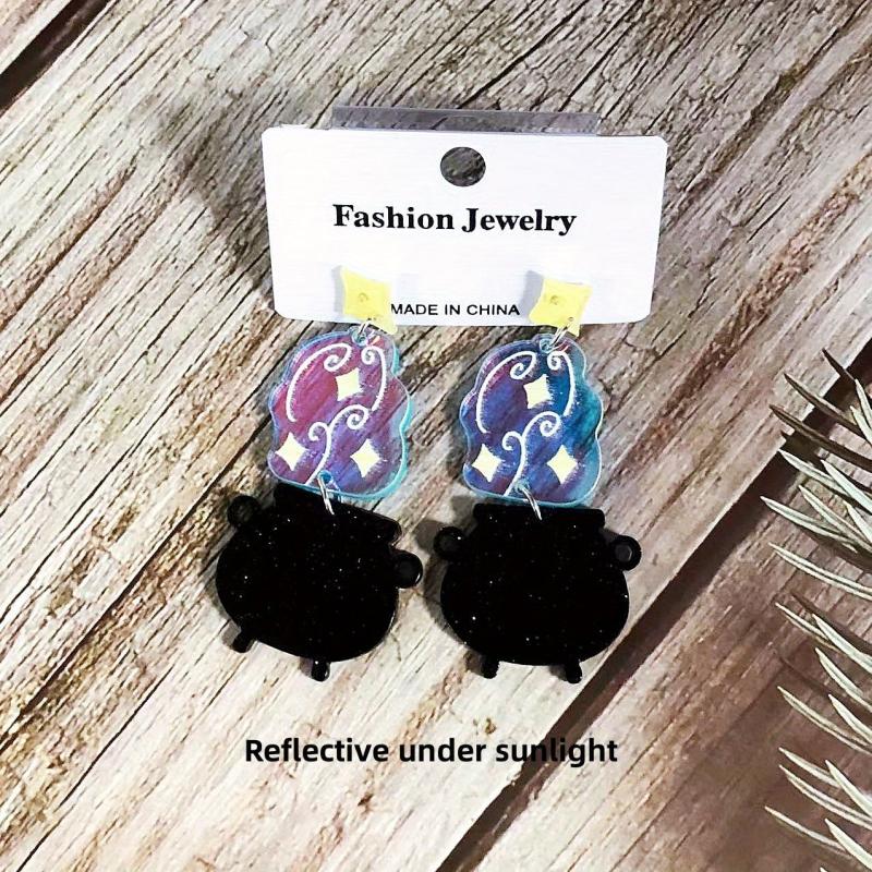 Acrylic Girl Ornaments Boiler Earrings Women Halloween Hoop Earrings