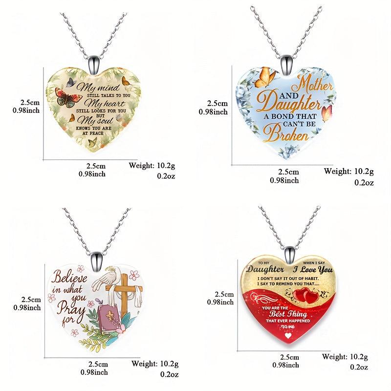 4pcs Heart Necklaces Pendant Banquet Jewelry Gift