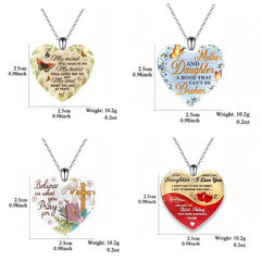 4pcs Heart Necklaces Pendant Banquet Jewelry Gift