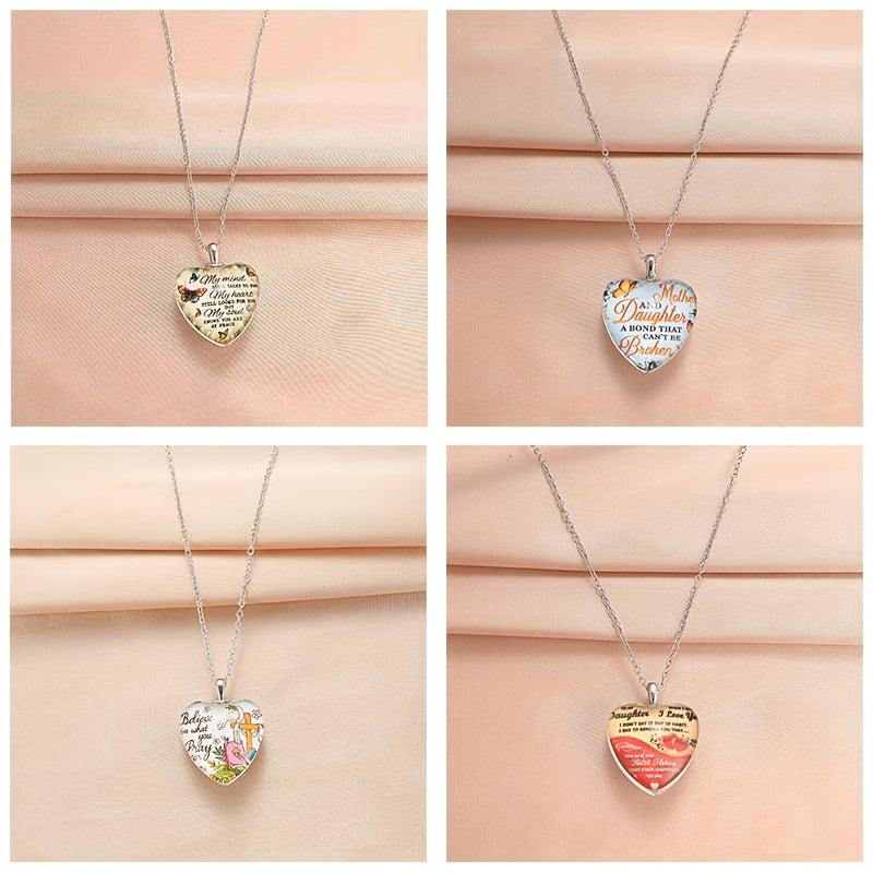 4pcs Heart Necklaces Pendant Banquet Jewelry Gift
