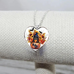 Sunflower Cat Necklace Heart shaped Necklace Jewelry Gift