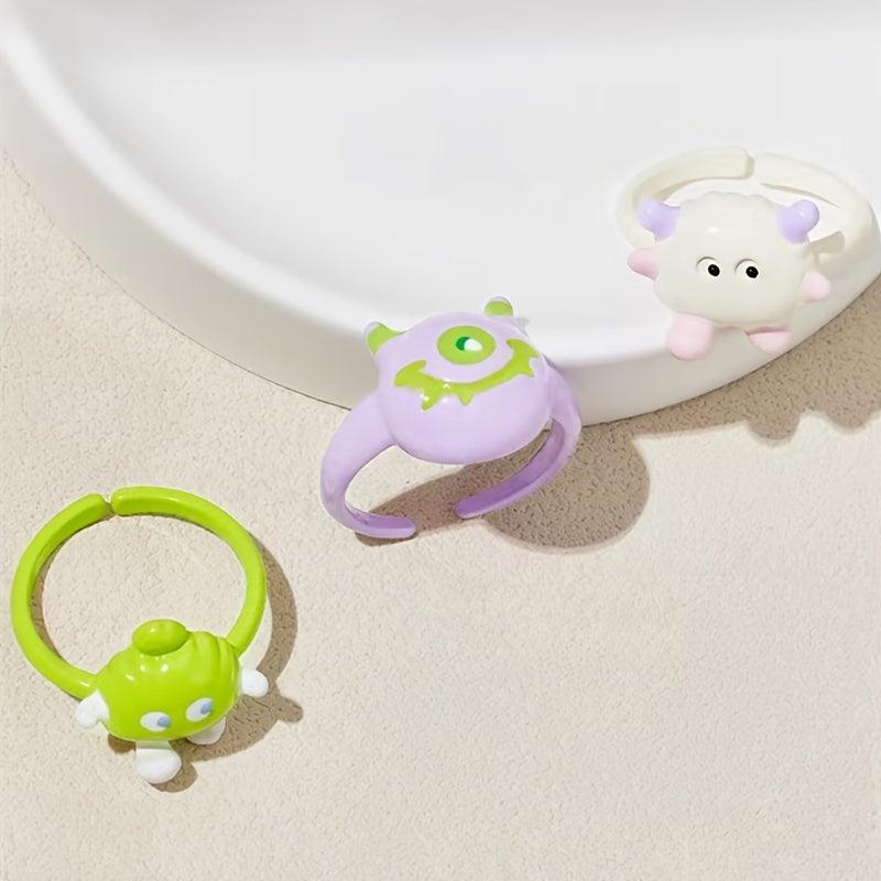 3pcs Monster Ring Adjustable Opening for Kids