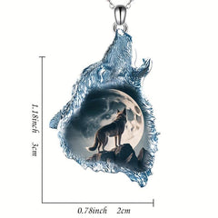 Crystal Wolf Pendant Necklace For Daughter Boys Girls Gift
