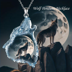 Crystal Wolf Pendant Necklace For Daughter Boys Girls Gift