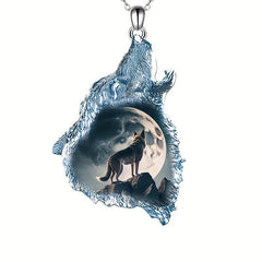 Crystal Wolf Pendant Necklace For Daughter Boys Girls Gift