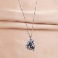 Crystal Wolf Pendant Necklace For Daughter Boys Girls Gift