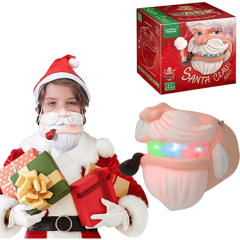 LED Costume Mask Voice Changer Lion Face USB Recharge Flashing Light