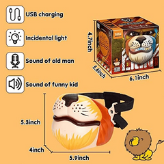 LED Costume Mask Voice Changer Lion Face USB Recharge Flashing Light
