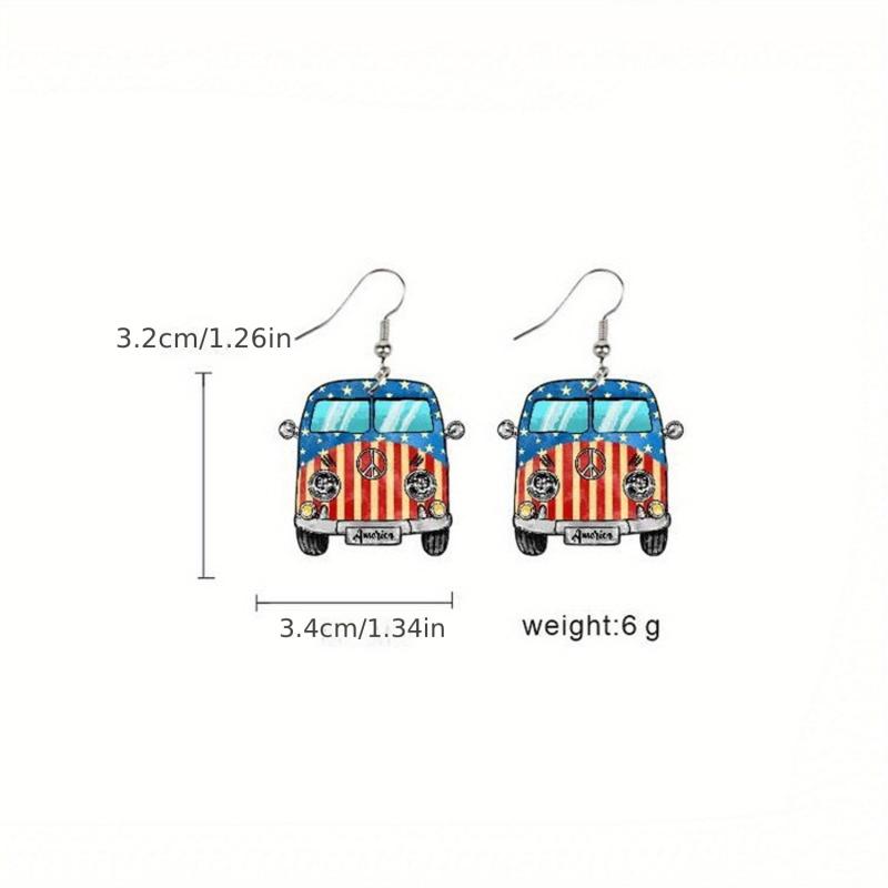 American Independence Acrylic Dangle Earrings