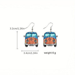 American Independence Acrylic Dangle Earrings