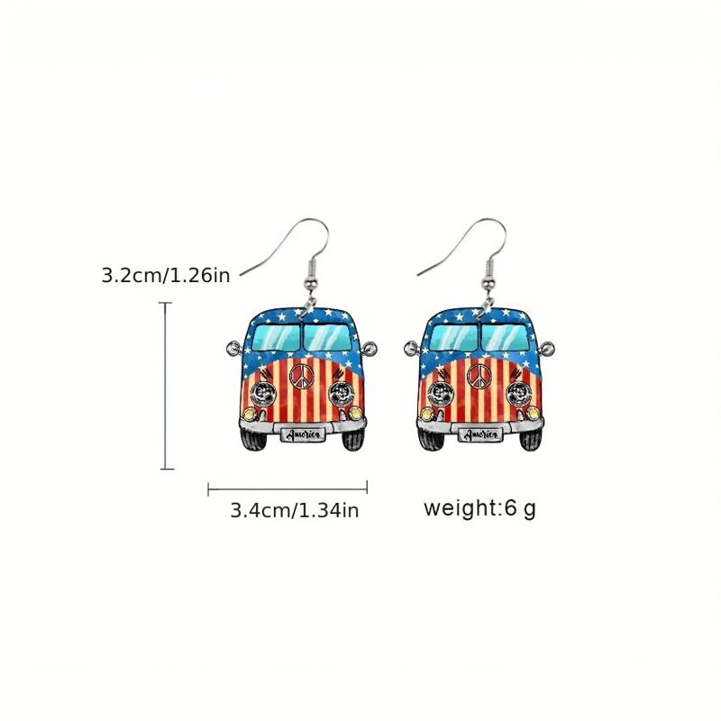 American Independence Acrylic Dangle Earrings