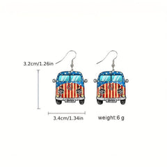 American Independence Acrylic Dangle Earrings