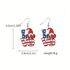 American Independence Acrylic Dangle Earrings