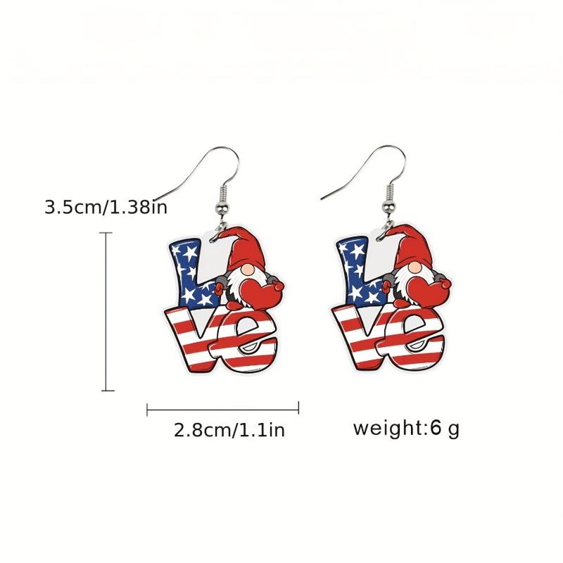 American Independence Acrylic Dangle Earrings