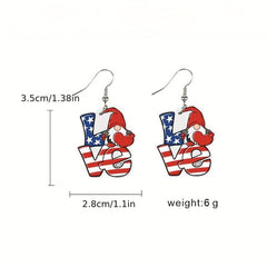 American Independence Acrylic Dangle Earrings