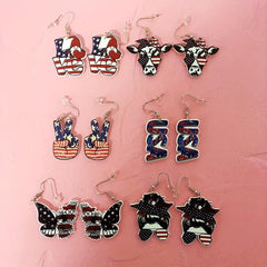 American Independence Acrylic Dangle Earrings