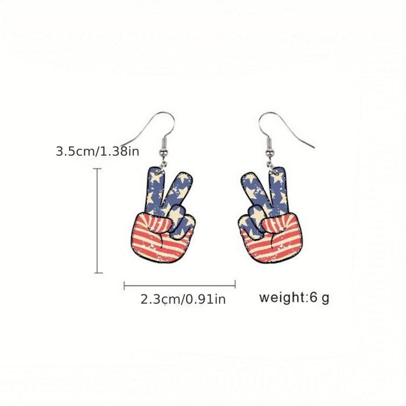 American Independence Acrylic Dangle Earrings