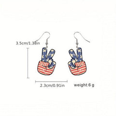 American Independence Acrylic Dangle Earrings
