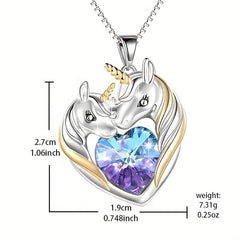 Unicorn Pendant Necklace Animal Necklace Toy Gift
