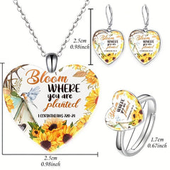 Heart Crystal Jewelry Set for Men and Women