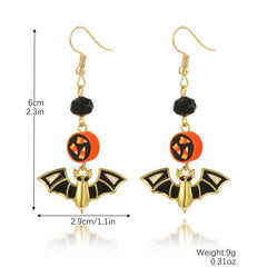 Retro Ghost Pumpkin Dangle Earrings Wooden Jewelry Perfect Holiday Gift