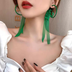 Ethnic Style Exaggerated Ribbon Earrings