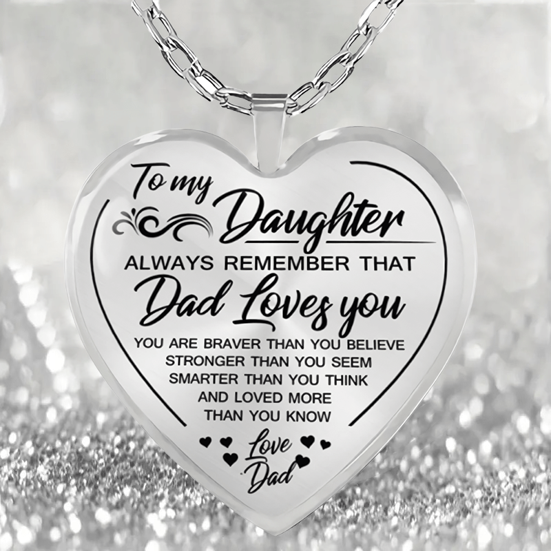 Heart Glass Pendant Earrings Necklace Set for Daughter