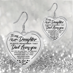 Heart Glass Pendant Earrings Necklace Set for Daughter
