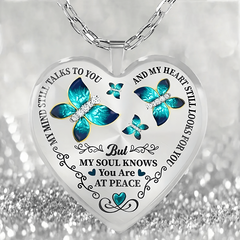 Emerald Butterfly Pattern Glass Necklace Earrings Set