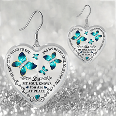 Emerald Butterfly Pattern Glass Necklace Earrings Set