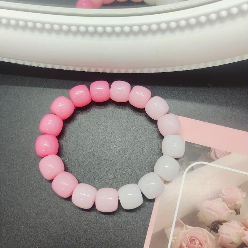 Gradient Hand String Bracelet with Beads & Crystal Hair Tie