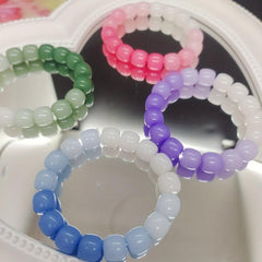Gradient Hand String Bracelet with Beads & Crystal Hair Tie