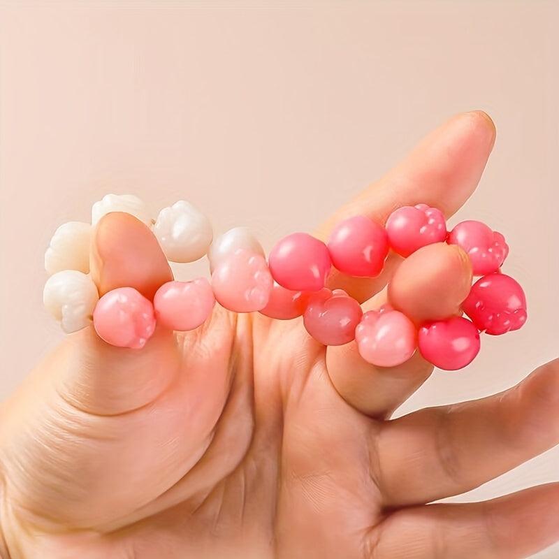 Gradient Hand String Bracelet with Beads & Crystal Hair Tie