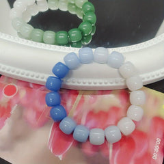 Gradient Hand String Bracelet with Beads & Crystal Hair Tie