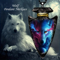 Men's Wolf Necklace Geometric Triangle Pendant Hip Hop Style