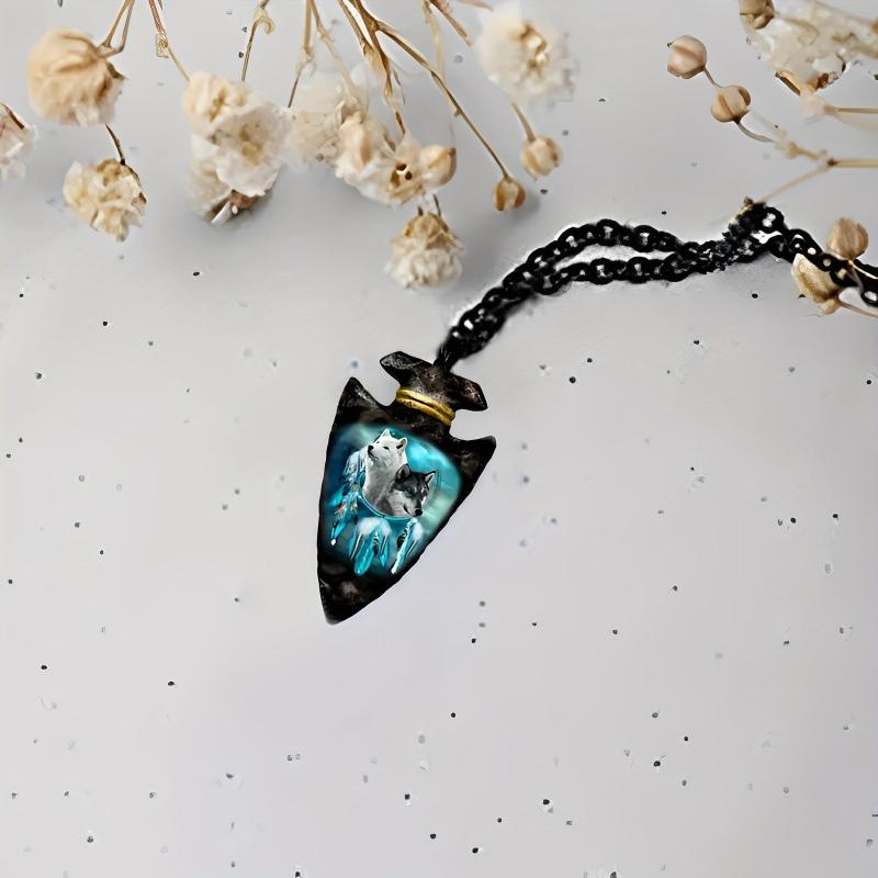 Animal Punk Hip Hop Wolf Head Necklace Toy For Kids Girls Boys Men