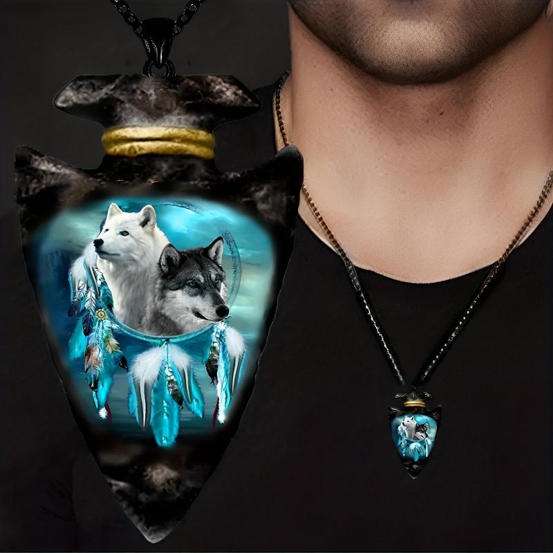 Animal Punk Hip Hop Wolf Head Necklace Toy For Kids Girls Boys Men