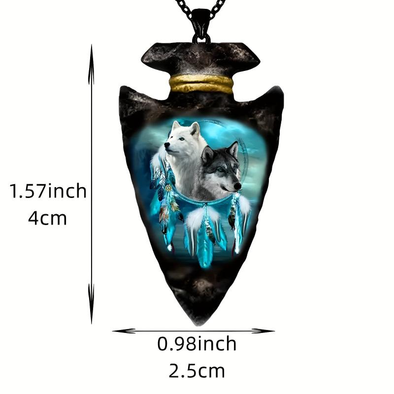 Animal Punk Hip Hop Wolf Head Necklace Toy For Kids Girls Boys Men
