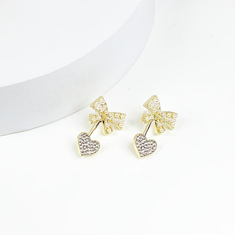 Pearl Bow Love Earrings Compact Light Earrings