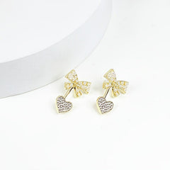 Pearl Bow Love Earrings Compact Light Earrings