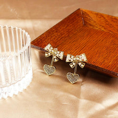 Pearl Bow Love Earrings Compact Light Earrings