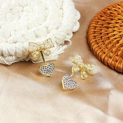 Pearl Bow Love Earrings Compact Light Earrings